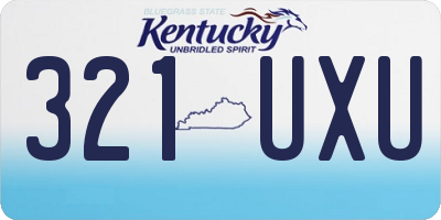 KY license plate 321UXU