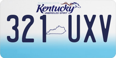 KY license plate 321UXV