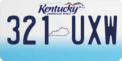 KY license plate 321UXW