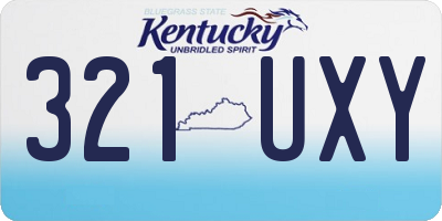 KY license plate 321UXY