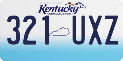 KY license plate 321UXZ