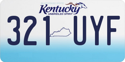 KY license plate 321UYF