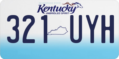 KY license plate 321UYH