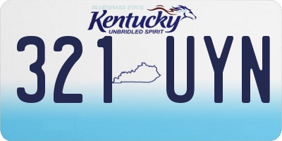KY license plate 321UYN