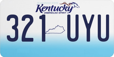 KY license plate 321UYU