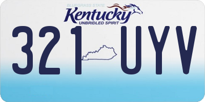 KY license plate 321UYV