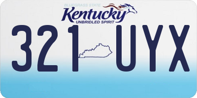 KY license plate 321UYX