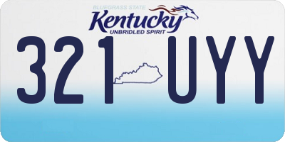 KY license plate 321UYY
