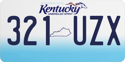 KY license plate 321UZX