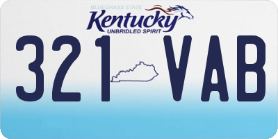 KY license plate 321VAB