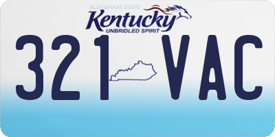 KY license plate 321VAC