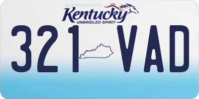 KY license plate 321VAD