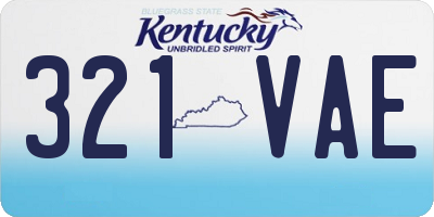 KY license plate 321VAE
