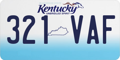 KY license plate 321VAF