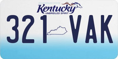 KY license plate 321VAK