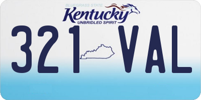 KY license plate 321VAL