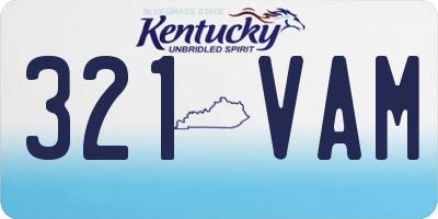 KY license plate 321VAM
