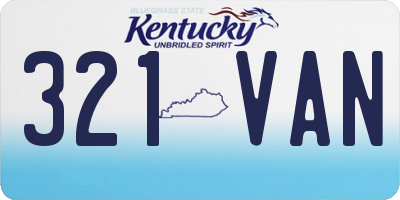 KY license plate 321VAN