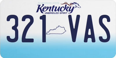 KY license plate 321VAS