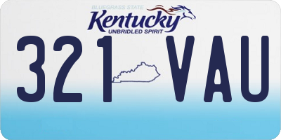 KY license plate 321VAU