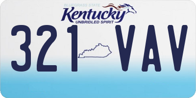 KY license plate 321VAV
