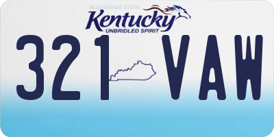KY license plate 321VAW