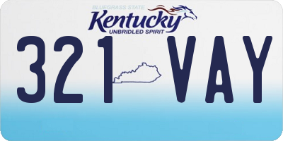 KY license plate 321VAY