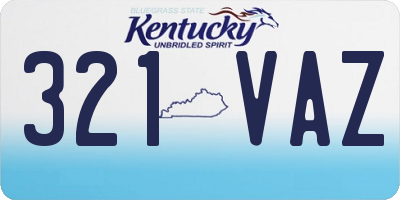 KY license plate 321VAZ
