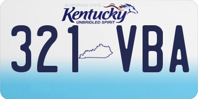 KY license plate 321VBA