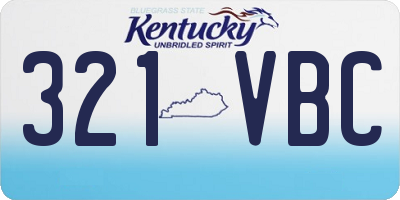 KY license plate 321VBC