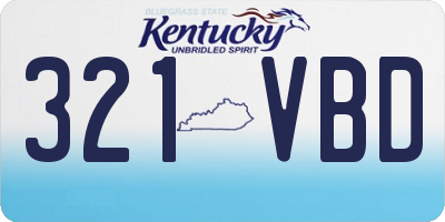 KY license plate 321VBD