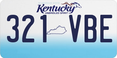 KY license plate 321VBE