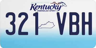 KY license plate 321VBH