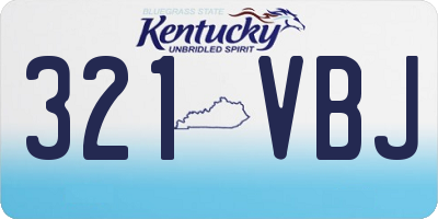 KY license plate 321VBJ