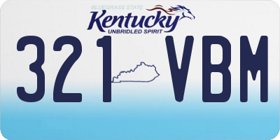 KY license plate 321VBM