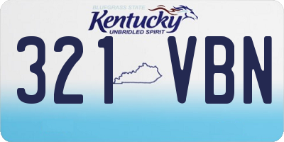 KY license plate 321VBN