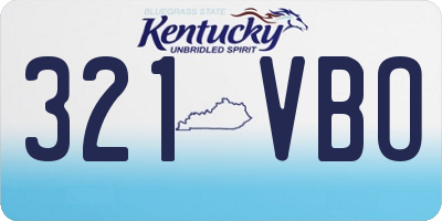 KY license plate 321VBO