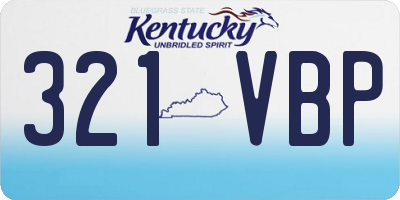 KY license plate 321VBP