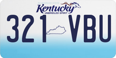 KY license plate 321VBU