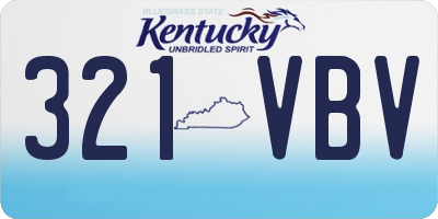 KY license plate 321VBV