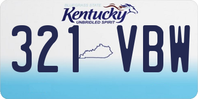 KY license plate 321VBW