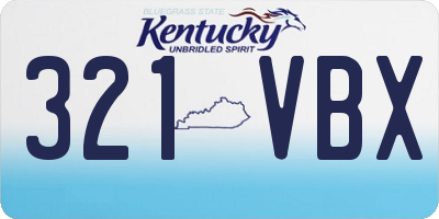 KY license plate 321VBX