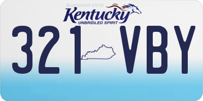 KY license plate 321VBY