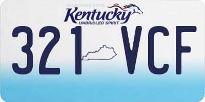 KY license plate 321VCF