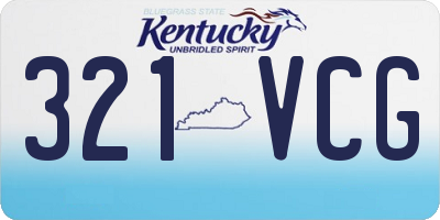 KY license plate 321VCG
