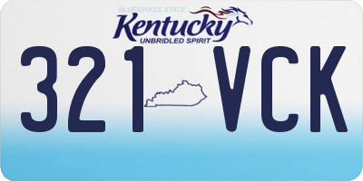 KY license plate 321VCK