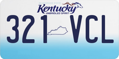 KY license plate 321VCL