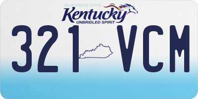 KY license plate 321VCM