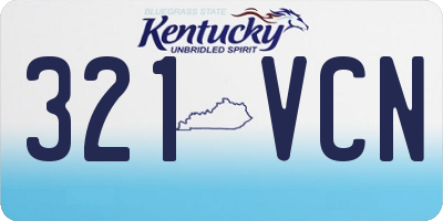 KY license plate 321VCN