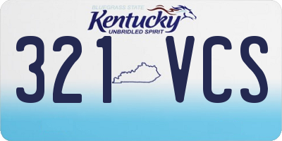 KY license plate 321VCS